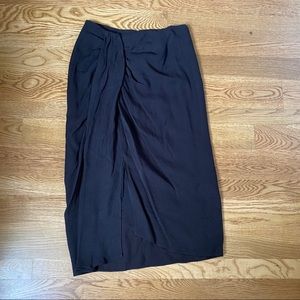 Lush Black Midi Skirt